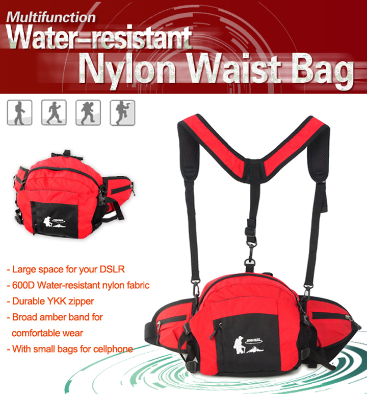 water-resistant nylon waist bag